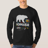 Autism Awareness Gift Momma Bear Support Autistic  Tシャツ (正面)
