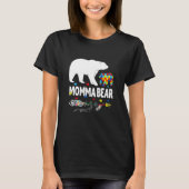 Autism Awareness Gift Momma Bear Support Autistic  Tシャツ (正面)