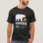 Autism Awareness Gift Momma Bear Support Autistic  Tシャツ (正面)
