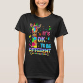 Autism Awareness Giraffe Flower Its Ok To Be Diffe Tシャツ (正面)