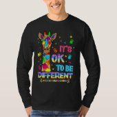Autism Awareness Giraffe Flower Its Ok To Be Diffe Tシャツ (正面)