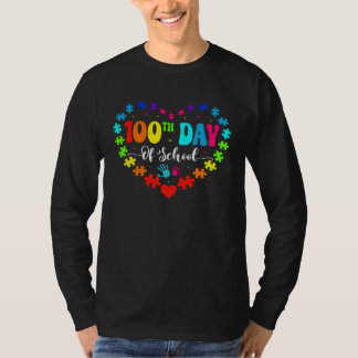 Autism Awareness  Heart 100th Day of School Teache Tシャツ