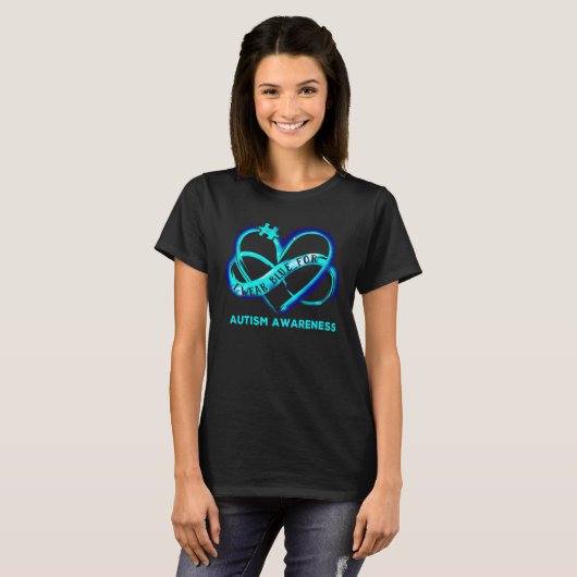 Autism Awareness Heart I Wear Blue For Autism Awar Tシャツ (正面フル)