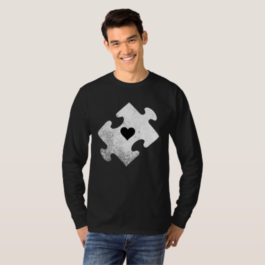 Autism Awareness Heart Jigsaw Puzzle Tシャツ (正面フル)