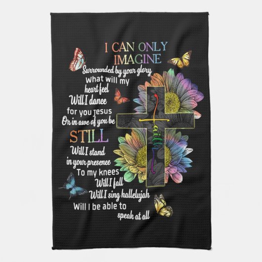 Autism Awareness I Can Only Imagine Jesus Faith キッチンタオル (縦)