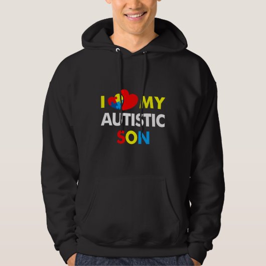 Autism Awareness I Love My Autistic Son パーカ (正面)