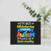 Autism Awareness I'm Not Misbehaving I Have Autism ポストカード (スタンド正面)