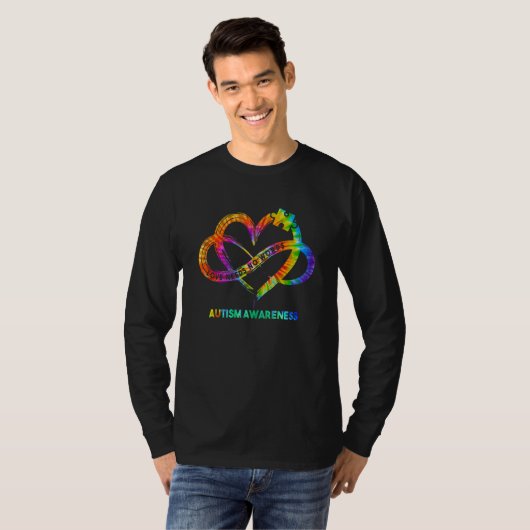 Autism Awareness Infinity Heart Love Needs No Word Tシャツ (正面フル)