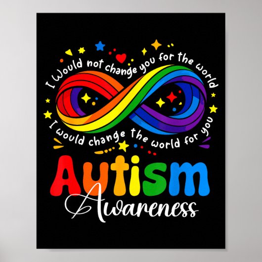Autism awareness infinity symbol accept understand ポスター (正面)