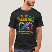 Autism Awareness Infinity Symbol Embrace Neurodive Tシャツ (正面)
