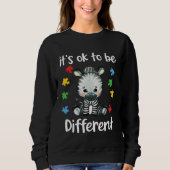 Autism Awareness It s OK to be different Zebra スウェットシャツ (正面)