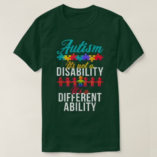 Autism Awareness It's a Different Ability Skeleton Tシャツ (デザイン正面)