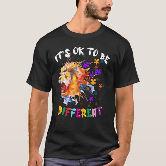 Autism Awareness It's OK to be different Colorful Tシャツ (正面)