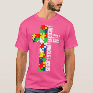 Autism Awareness Jesus Cross Puzzle Cool Christian Tシャツ