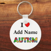 Autism Awareness Keychain I Love Customize キーホルダー (正面)