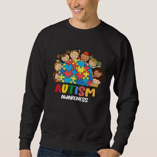 Autism Awareness  Kids Women Be Kind Autism Awaren スウェットシャツ (正面)