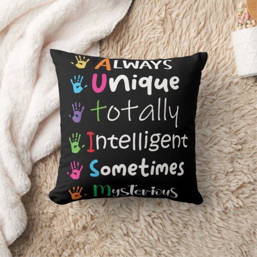 Autism Awareness Kindness Always Unique Totally クッション (ブランケット)