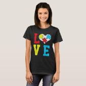 Autism Awareness LOVE Autistic Pride Asperger Prou Tシャツ (正面フル)