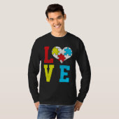 Autism Awareness LOVE Autistic Pride Asperger Prou Tシャツ (正面フル)