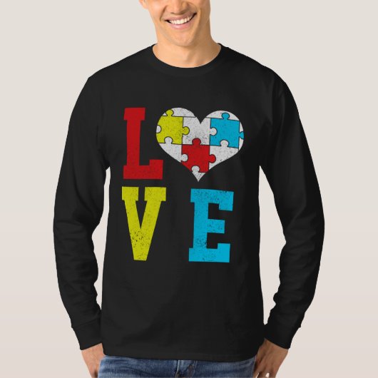 Autism Awareness LOVE Autistic Pride Asperger Prou Tシャツ (正面)