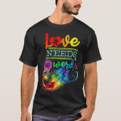 Autism Awareness Love Feather Rainbow Puzzle Infin Tシャツ (正面)
