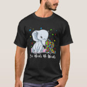 Autism Awareness Love Needs No Words Elephant Supp Tシャツ (正面)