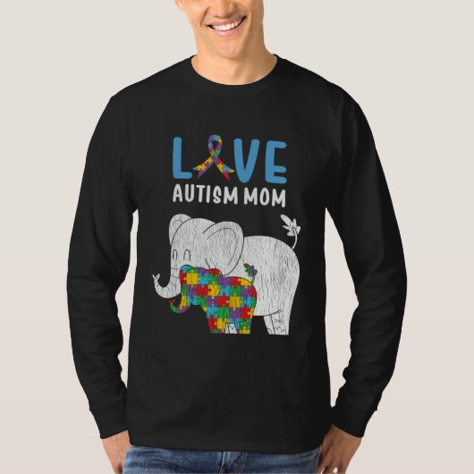 Autism Awareness Mom Love Autistic Son Daughter Mo Tシャツ (正面)