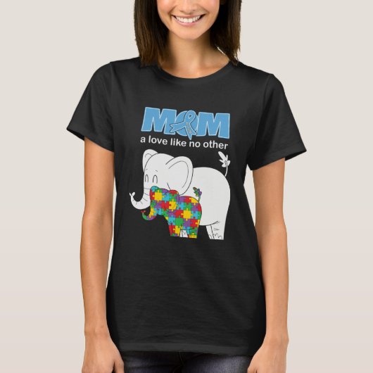 Autism Awareness Mom Love Proud Autistic Son Daugh Tシャツ (正面)