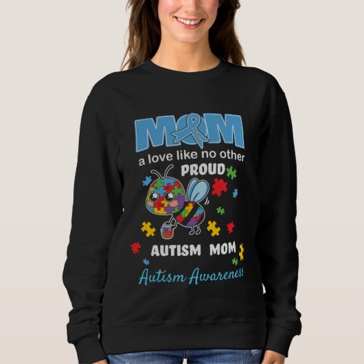 Autism Awareness Mom Mother Love Proud Autism Mama スウェットシャツ (正面)