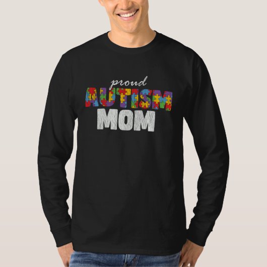 Autism Awareness Mom Proud Autistic Son Daughter M Tシャツ (正面)