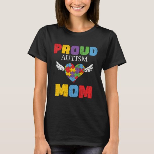 Autism Awareness Mom Proud Autistic Son Daughter M Tシャツ (正面)