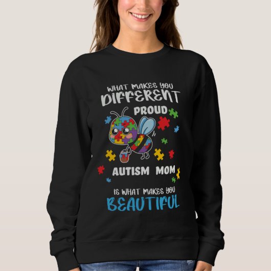 Autism Awareness Mom Proud Mother Autistic Boys Gi スウェットシャツ (正面)