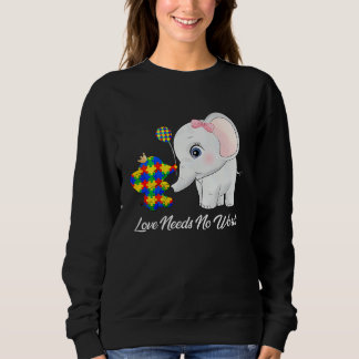 Autism Awareness Month Mama Papa Elephant Love Nee スウェットシャツ