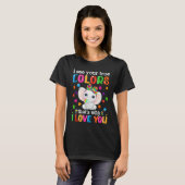 Autism Awareness Month Mama Papa Elephant Love Nee Tシャツ (正面フル)