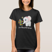 Autism Awareness Month Mama Papa Elephant Love Nee Tシャツ (正面)