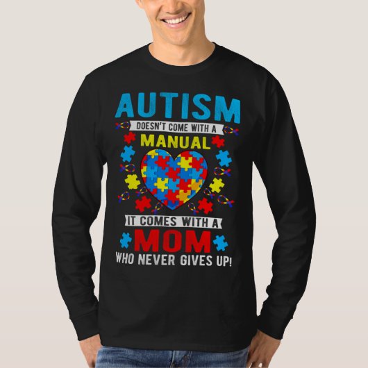 Autism Awareness Month Proud Autism Mom Mama Suppo Tシャツ (正面)