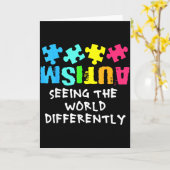 Autism Awareness Month Support Seeing The World Di カード (黄色い花)