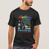 Autism Awareness Papa Autism Is A Journey Tシャツ (正面)