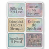 Autism Awareness – Positive Affirmation Quotes シール (正面)