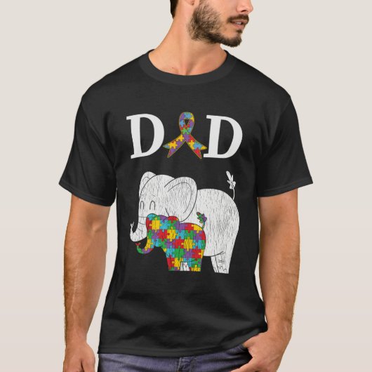 Autism Awareness Proud Dad Autistic Son Daughter E Tシャツ (正面)