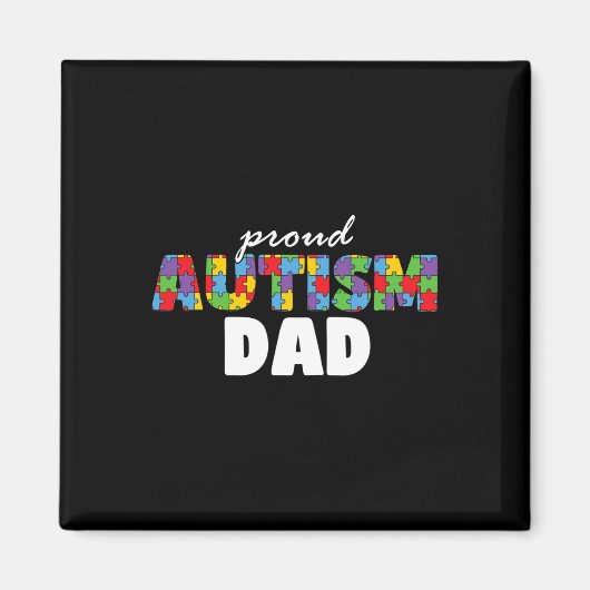 Autism Awareness Proud Dad Father Acceptance Men D マグネット (正面)
