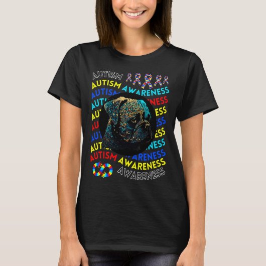 Autism Awareness Pug For Teacher Autism Moms Dad G Tシャツ (正面)