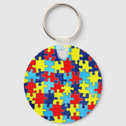 Autism Awareness-Puzzle by Shirley Taylor キーホルダー (正面)