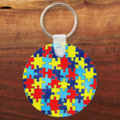 Autism Awareness-Puzzle by Shirley Taylor キーホルダー (正面)
