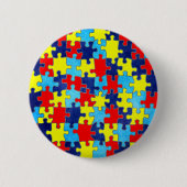 Autism Awareness-Puzzle by Shirley Taylor 缶バッジ (正面)