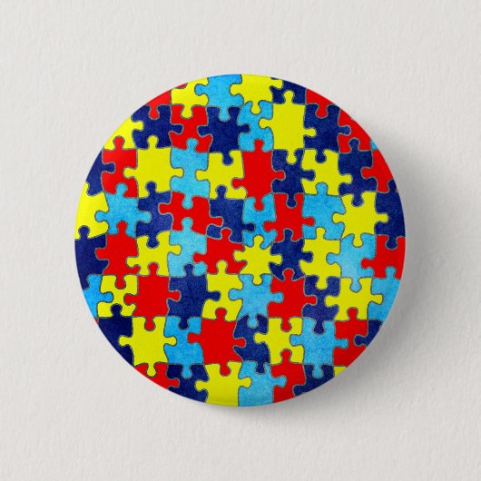 Autism Awareness-Puzzle by Shirley Taylor 缶バッジ (正面)
