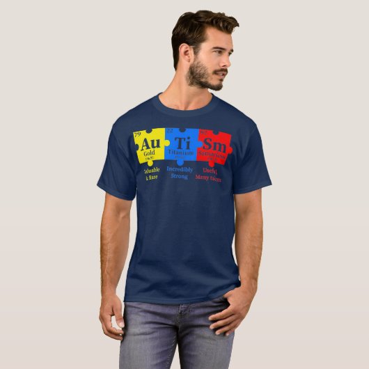 Autism Awareness Puzzle Chemical Element Tシャツ (正面フル)