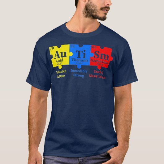 Autism Awareness Puzzle Chemical Element Tシャツ (正面)