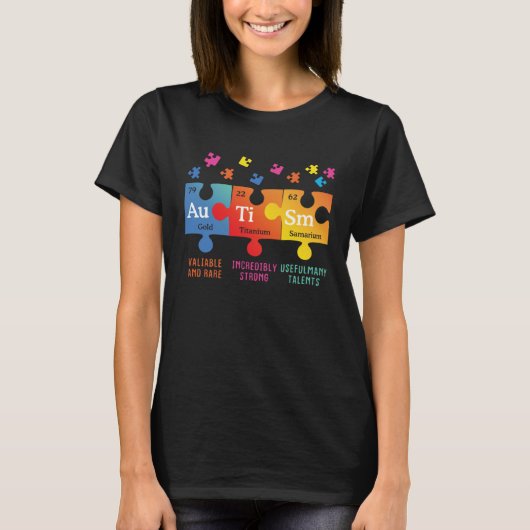 Autism Awareness Puzzle Chemical Elements Tシャツ (正面)