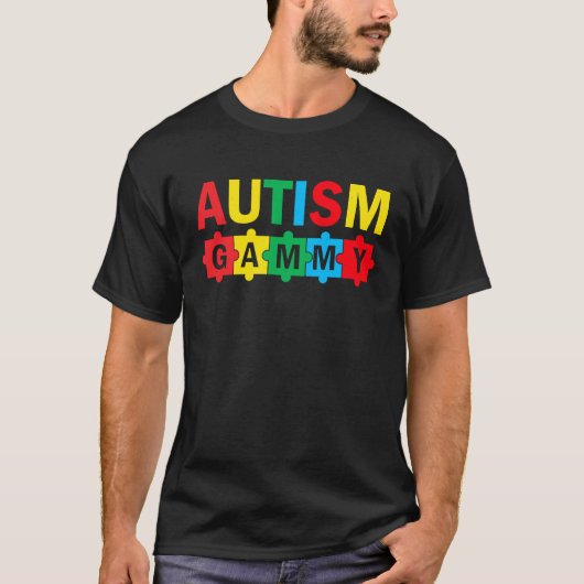 Autism Awareness Puzzle Ribbon Proud Autism Gammy Tシャツ (正面)
